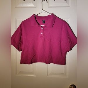 Wild Fable Pink Cropped Polo